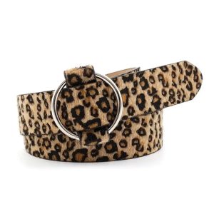 Ceinture léopard femme boucle ronde.