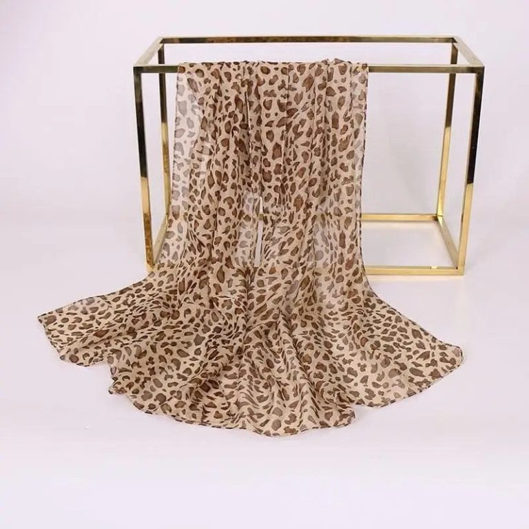 Écharpe Soie Léopard Femme - Foulard Doux Léger Tendance Long Voyage